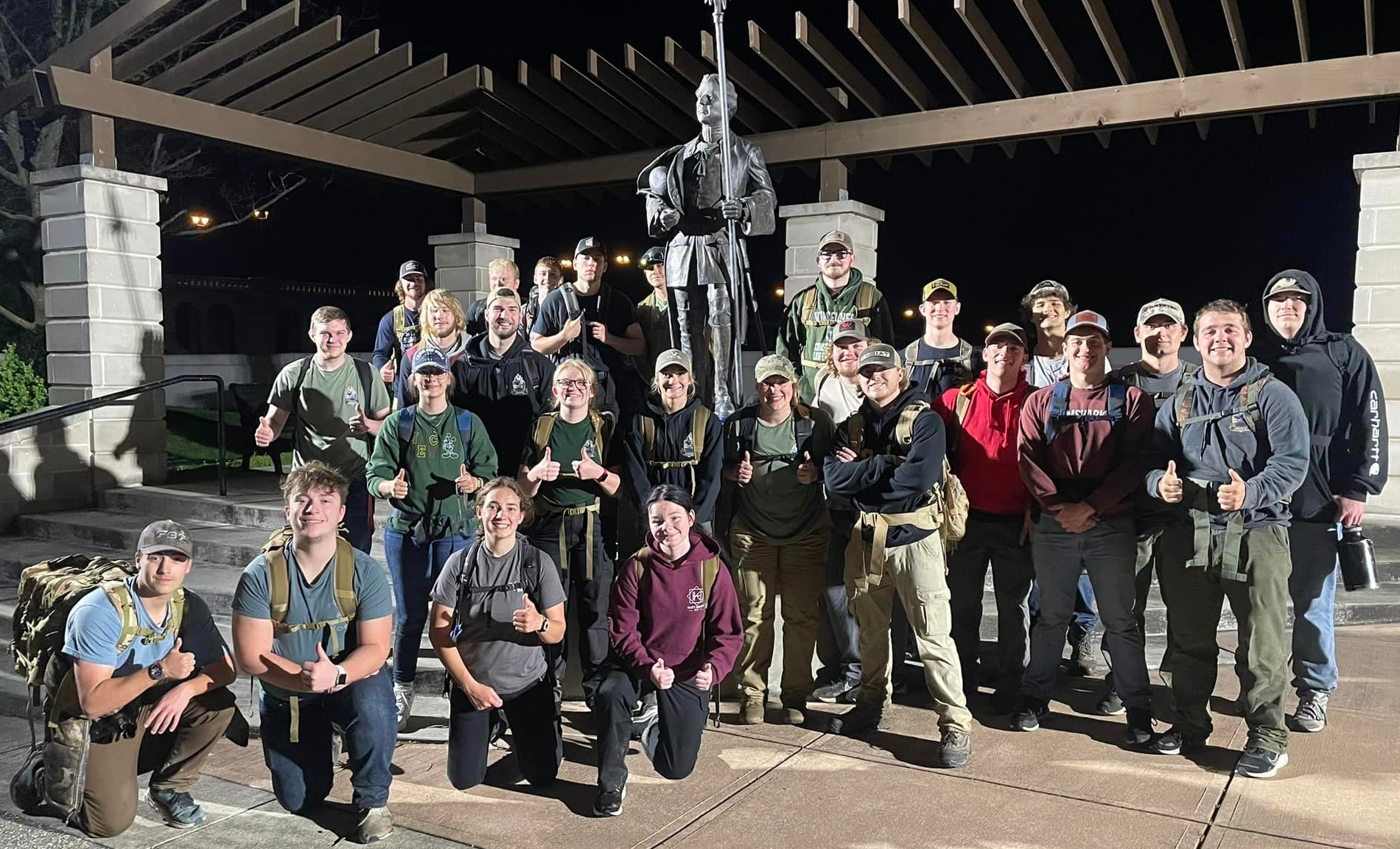 A group of Conservation Law Enforcement majors after the completion of the 24-hour challenge.